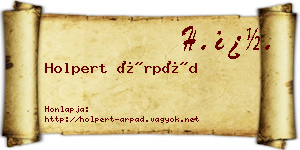 Holpert Árpád névjegykártya