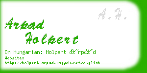 arpad holpert business card